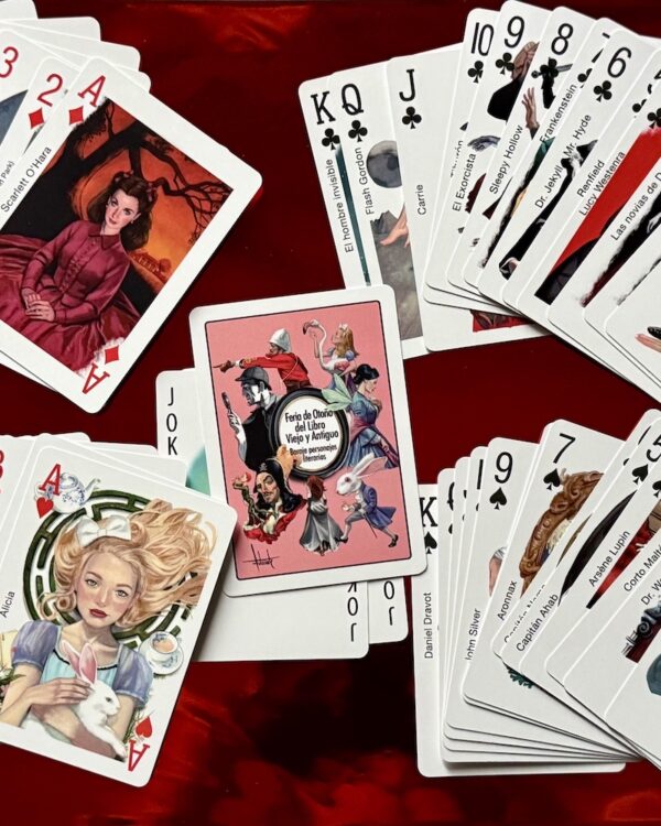 Baraja de personajes literarios Fernando Vicente Feria del libro viejo y antiguo Feria de Otoño 2025